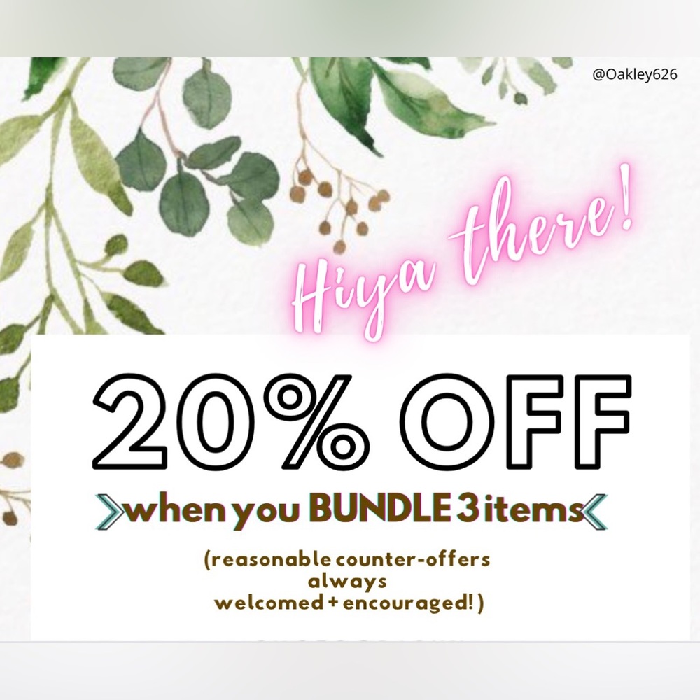 20% When You Bundle 3 or More Items! :-)